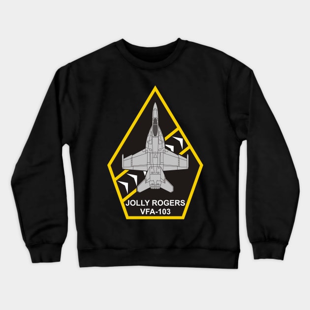 VFA-103 Jolly Rogers - F/A-18 Crewneck Sweatshirt by MBK